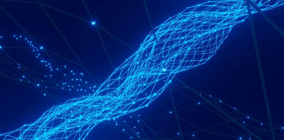 Abstract blue lines and points illustrating interconnected partner relationships